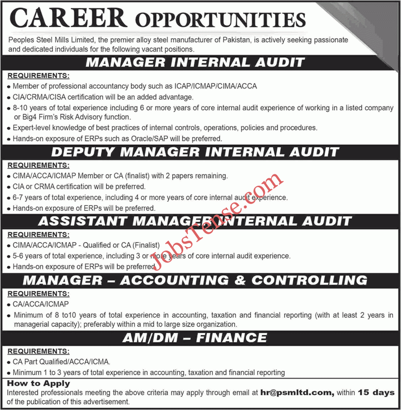 Peoples Steel Mills Limited Jobs 2025 