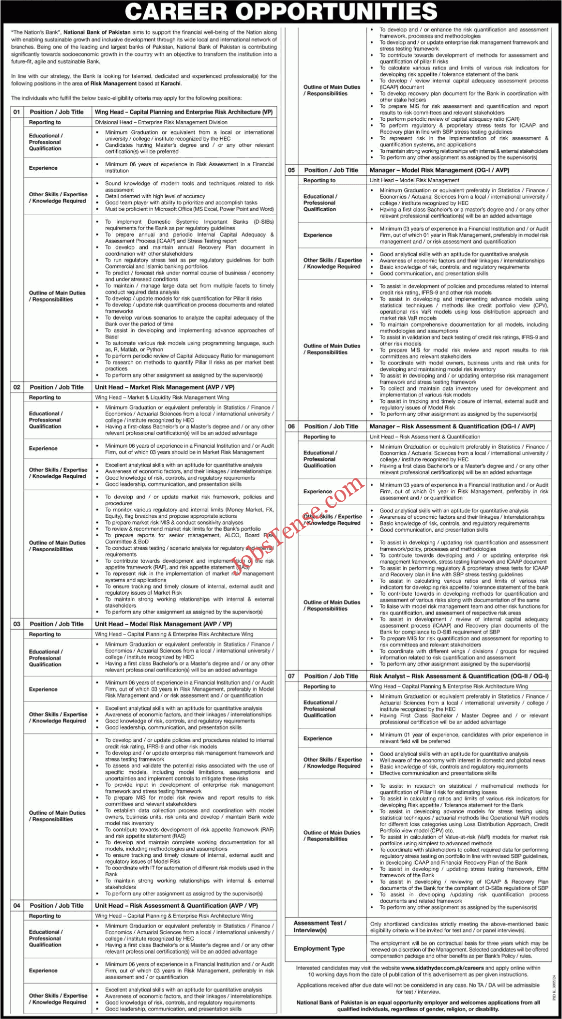 National Bank of Pakistan Jobs 2025
